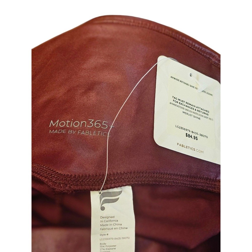 Fabletics Motion365+ Merlot Shine High Waisted Leggings Women's‎ Athleisure - Picture 5 of 5